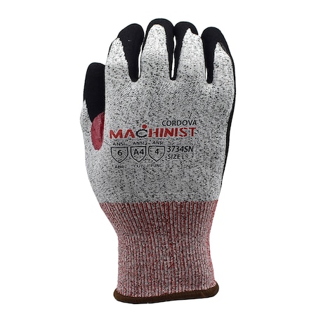 Cordova High-Performance Cut-Resistance, MACHINIST, Sandy Nitrile Gloves, XXL, PR 3734SNXXL